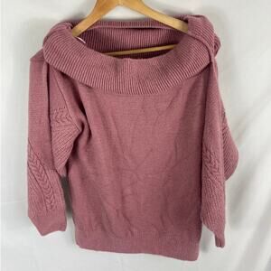 NWT Topshop Pink Off Shoulder Sweater Size 6